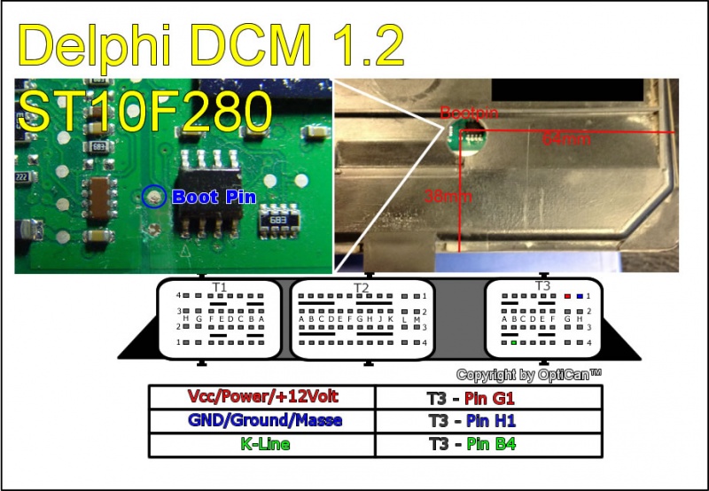 Delphi DCM 1.2 (Dacia) pinout diagram 1